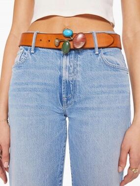 MOTHER Denim Jewelry Box Brown Leather Belt L